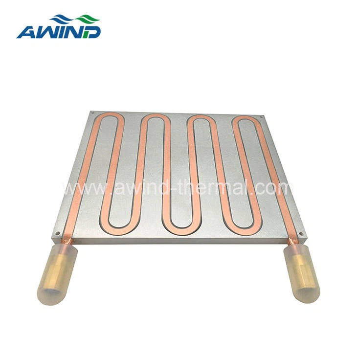Copper tube water cooler plate for solar panel